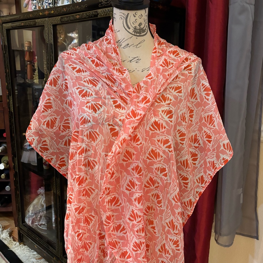 Floral Coral Scarf
